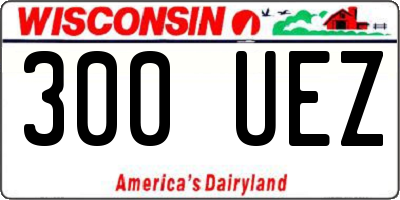 WI license plate 300UEZ