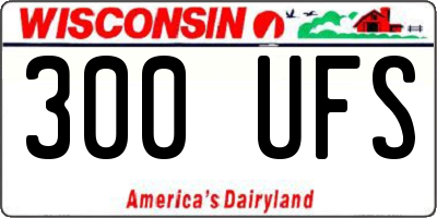 WI license plate 300UFS
