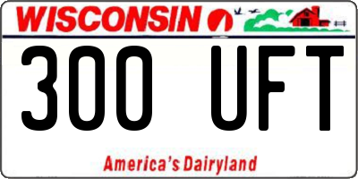 WI license plate 300UFT