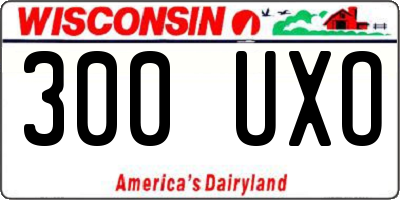 WI license plate 300UXO