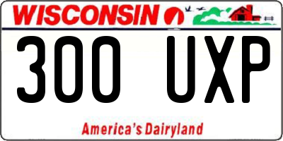 WI license plate 300UXP