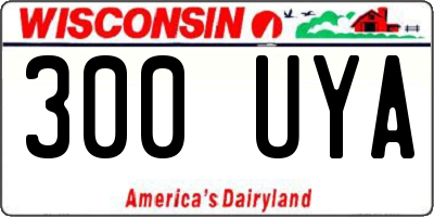 WI license plate 300UYA