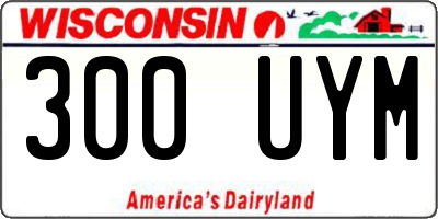 WI license plate 300UYM