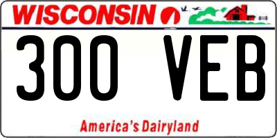 WI license plate 300VEB