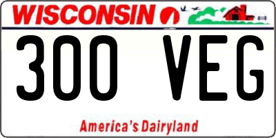 WI license plate 300VEG