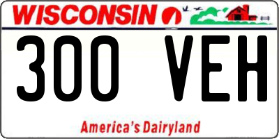 WI license plate 300VEH