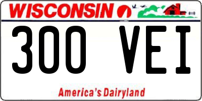 WI license plate 300VEI