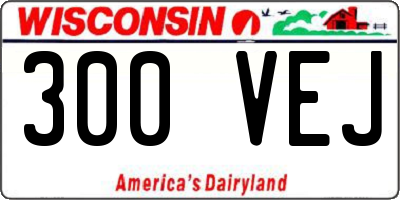 WI license plate 300VEJ