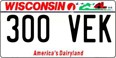 WI license plate 300VEK