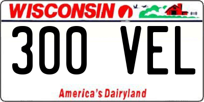 WI license plate 300VEL
