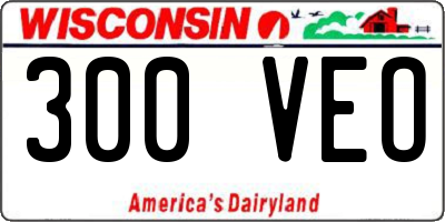 WI license plate 300VEO