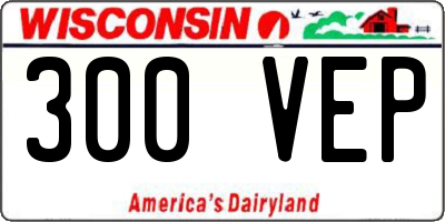 WI license plate 300VEP