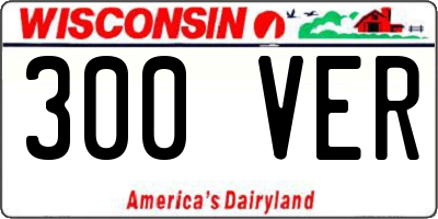WI license plate 300VER