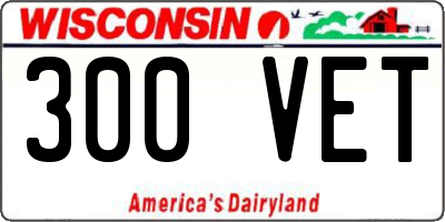 WI license plate 300VET