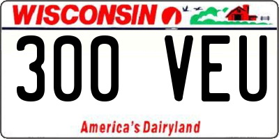 WI license plate 300VEU