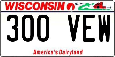 WI license plate 300VEW