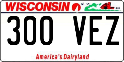 WI license plate 300VEZ