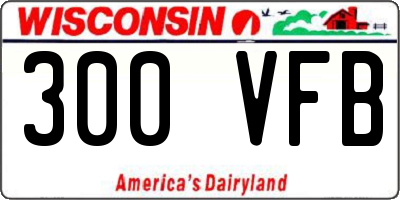 WI license plate 300VFB