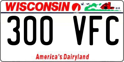 WI license plate 300VFC
