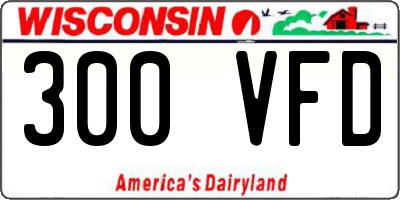 WI license plate 300VFD