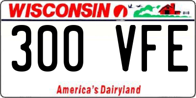 WI license plate 300VFE