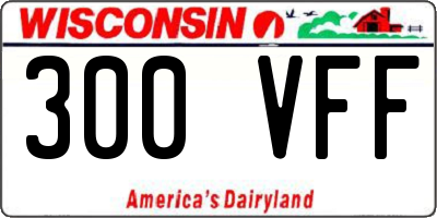 WI license plate 300VFF