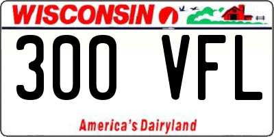 WI license plate 300VFL