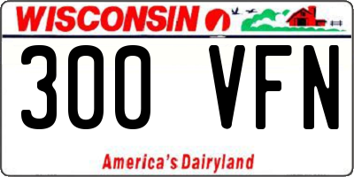 WI license plate 300VFN