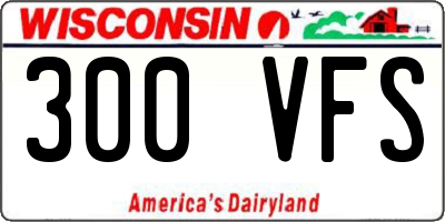 WI license plate 300VFS