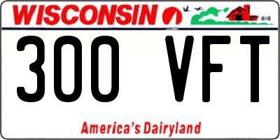 WI license plate 300VFT