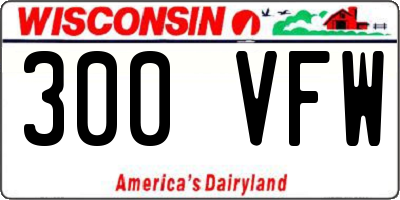 WI license plate 300VFW