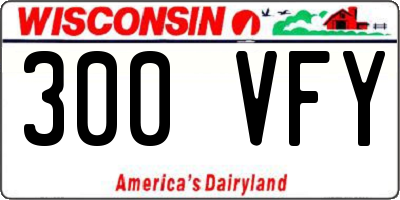 WI license plate 300VFY