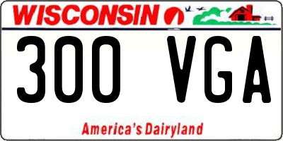 WI license plate 300VGA