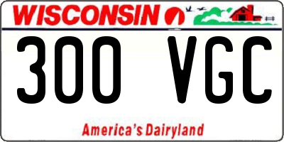 WI license plate 300VGC