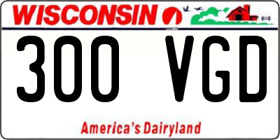 WI license plate 300VGD