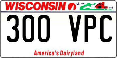 WI license plate 300VPC