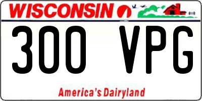 WI license plate 300VPG