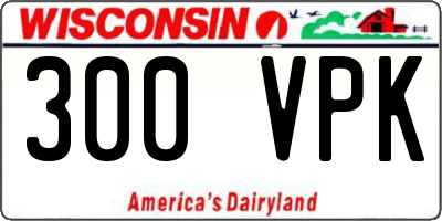 WI license plate 300VPK