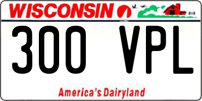 WI license plate 300VPL