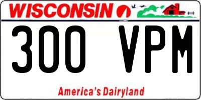 WI license plate 300VPM