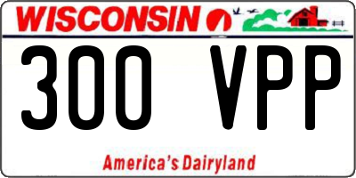 WI license plate 300VPP