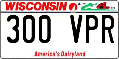 WI license plate 300VPR