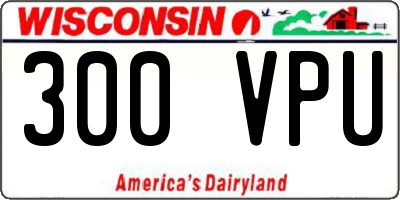 WI license plate 300VPU