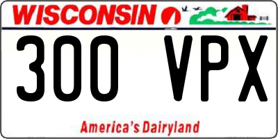 WI license plate 300VPX