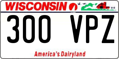 WI license plate 300VPZ