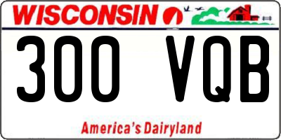 WI license plate 300VQB