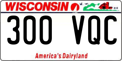 WI license plate 300VQC