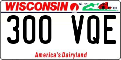 WI license plate 300VQE