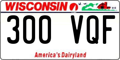 WI license plate 300VQF