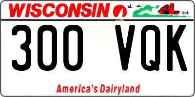WI license plate 300VQK